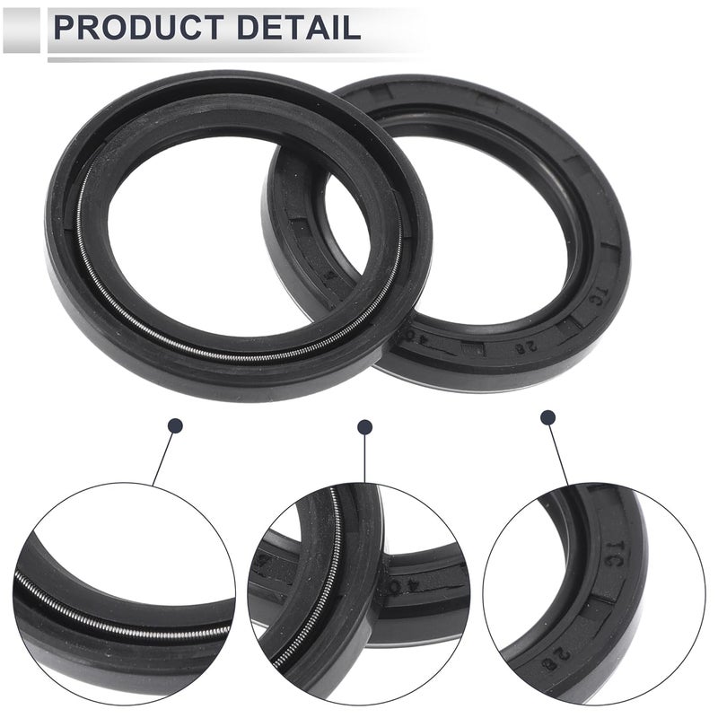RATCHROLL ختم زيت حلقة ختم TC ختم رمح دوار 28x40x5 مم ضغط عالي مطاط نيتريل أسود 5 قطع - Image 5